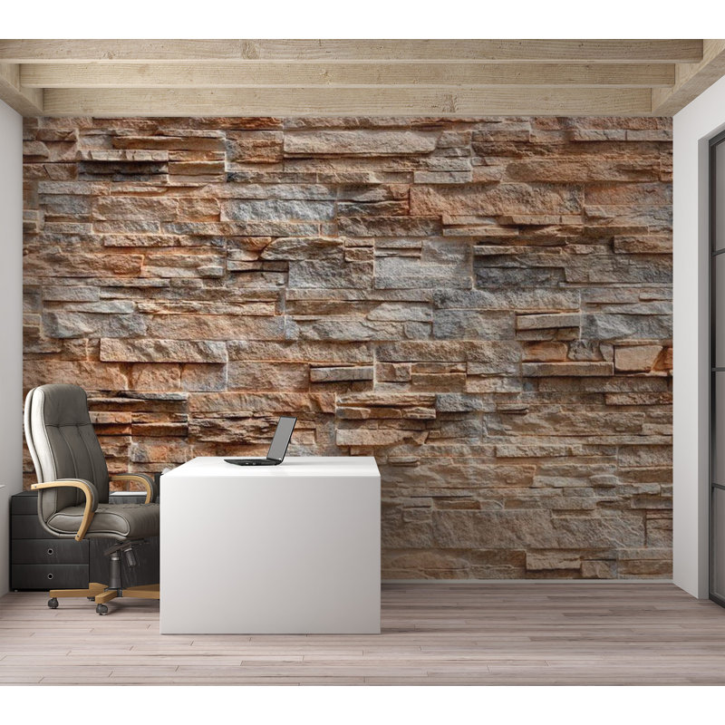 Papier peint Luckie Lucky Stone, Brun, L 68 po x l 98 po