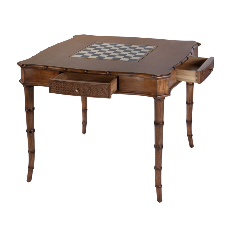 36 in. W Square Wood Chess-Checker Game Table