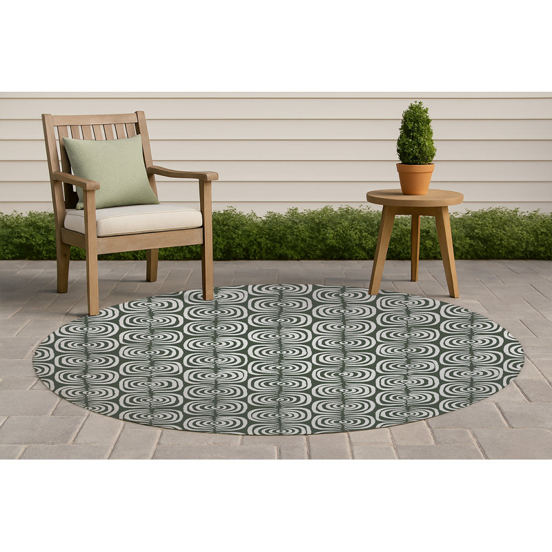 The Way Non-Slip Outdoor Rug, Round 5'