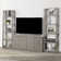 63 In. Console With Pair Of Angled Etagere Bookcase Piers