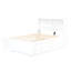 Lit plateforme double avec lit gigogne, tiroirs et prises USB, blanc