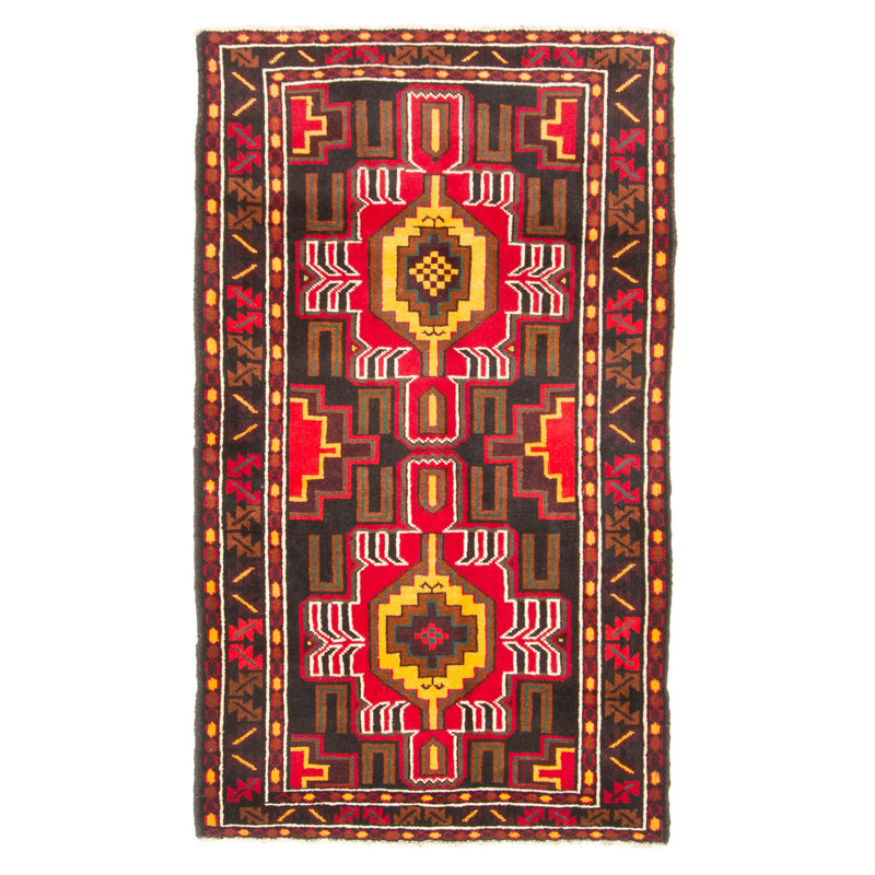 Tapis noir Teimani 2 pi 11 po x 5 pi 0 po