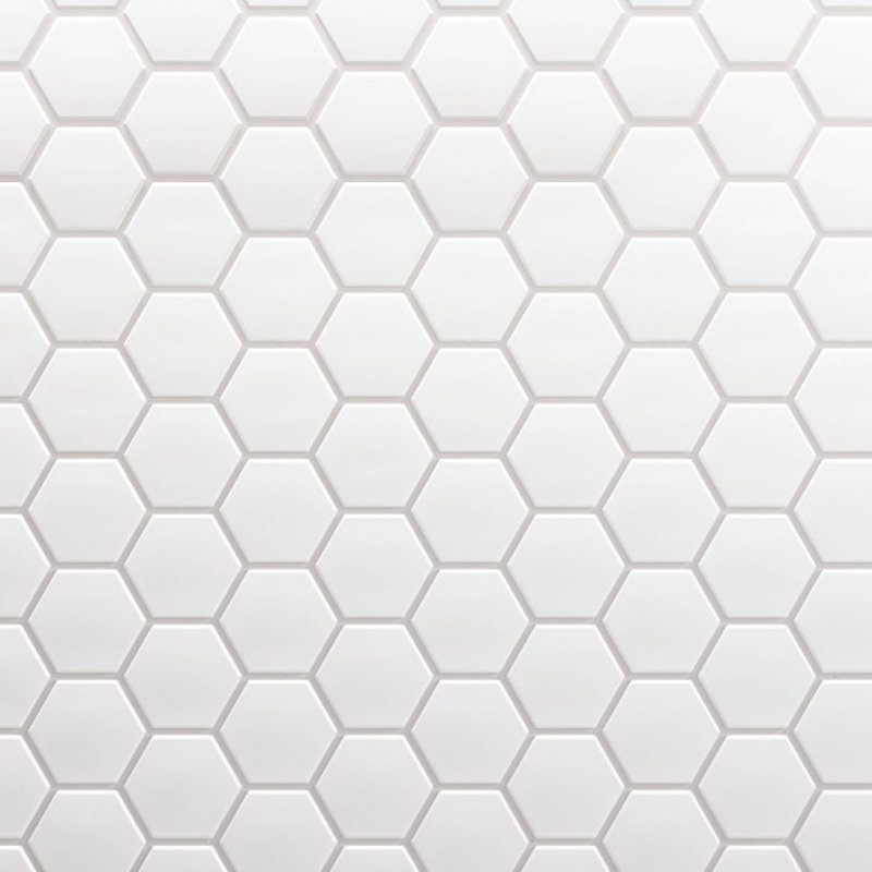 3" Beehive 10.25in.x11.75in. Glass Mosaic Tile, Soft Ivory Matte