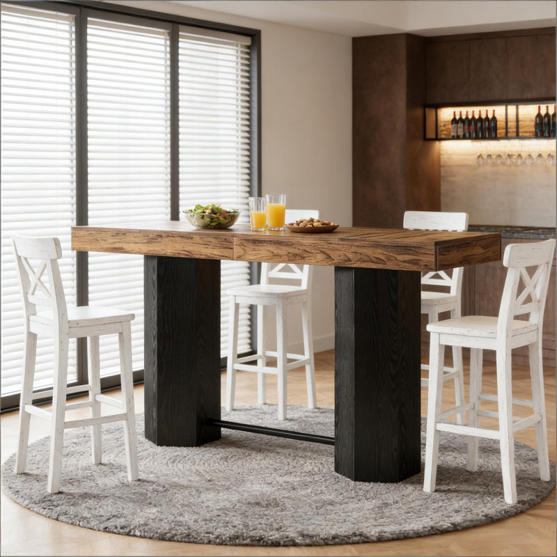 Table basse Woodgrain Design, table de pub, table de voeux