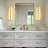 Modern Minimalist Led Linear Flush Mounted Sconce - Elegant Marble Texture With Gold Accent Strip-1256372371