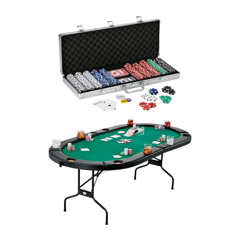 Fat Cat 11-Player Texas Hold'em Poker Table with 500 Count 11.5 Gram Chip Set
