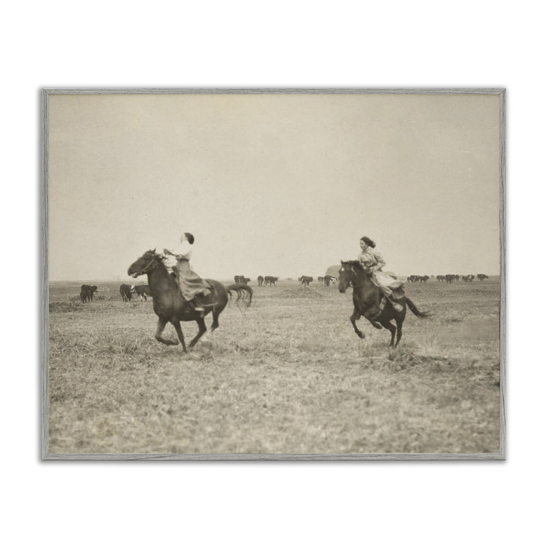 Art de la giclée au galop de la cow-boy par Daphne Polselli, Estampe numérique Farmhouse, H 11 po x l 14 po