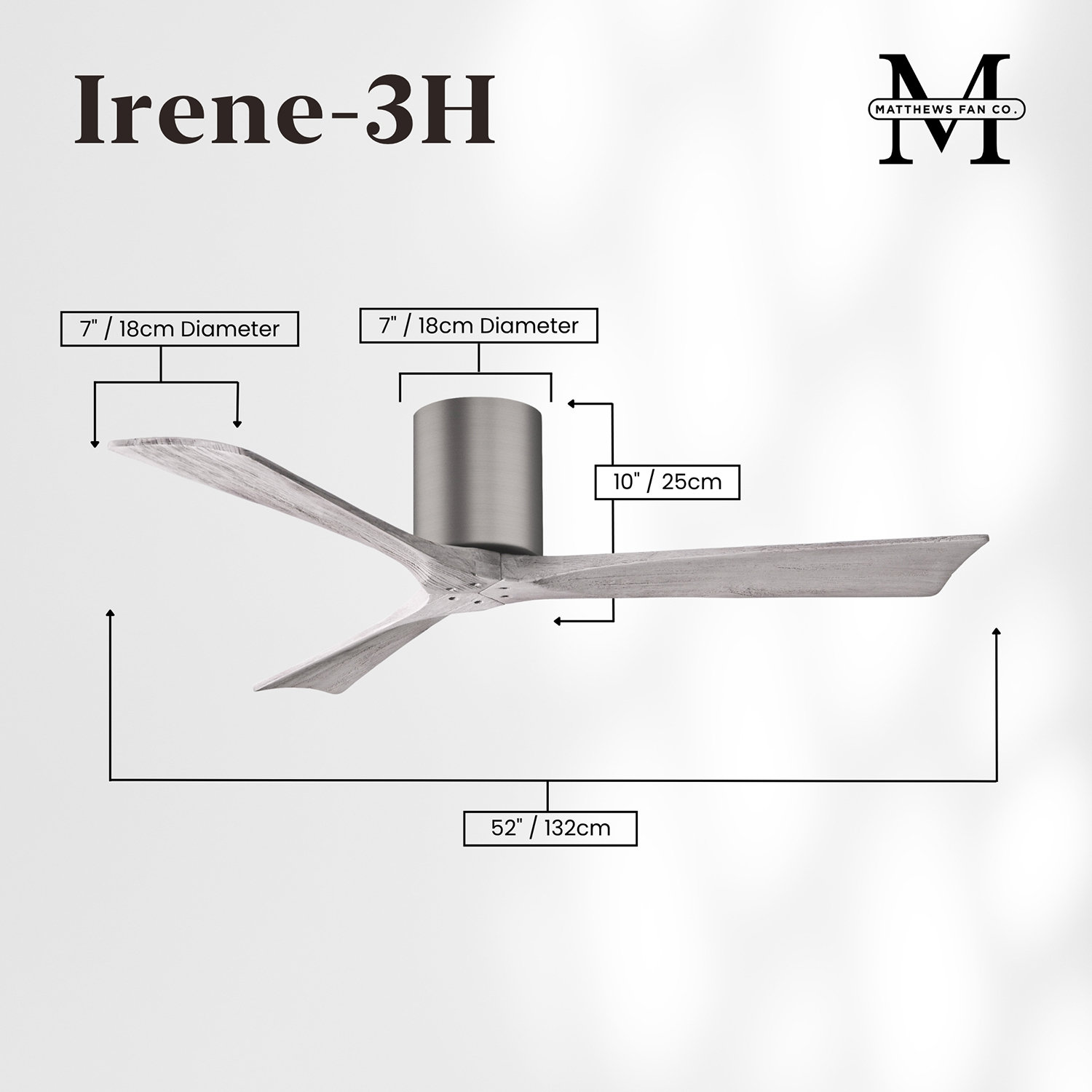 Olivier Ceiling Fan, Brushed Pewter, 52", Barn Wood Tone