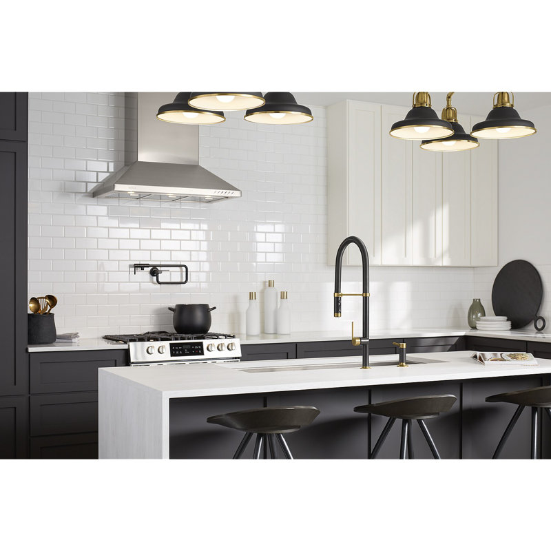 Juxtapose™ Semi-Pro Faucet, Matte Black/Gold