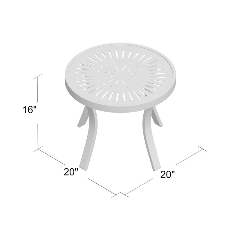 La'Stratta Round Metal Outdoor Coffee Table , 20'' in. W 20'' in. D, Moab