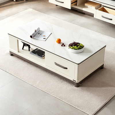 Nordic-style rectangular storage coffee table