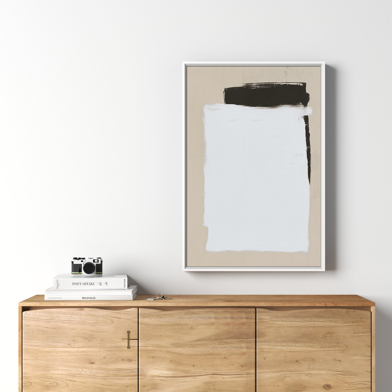 Two Mirrors, Framed Canvas, 37.5" H x 25.5" W, White
