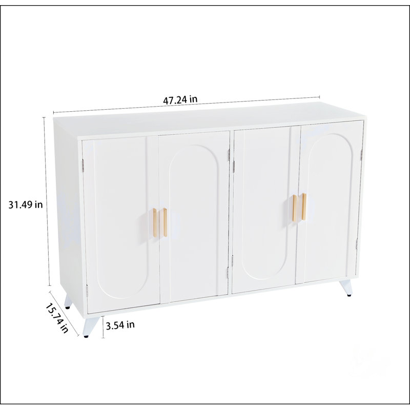 Buffet avec 4 portes et tablettes amovibles