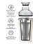 Shaker à cocktail à double paroi 17 oz Oggi Barware Groove