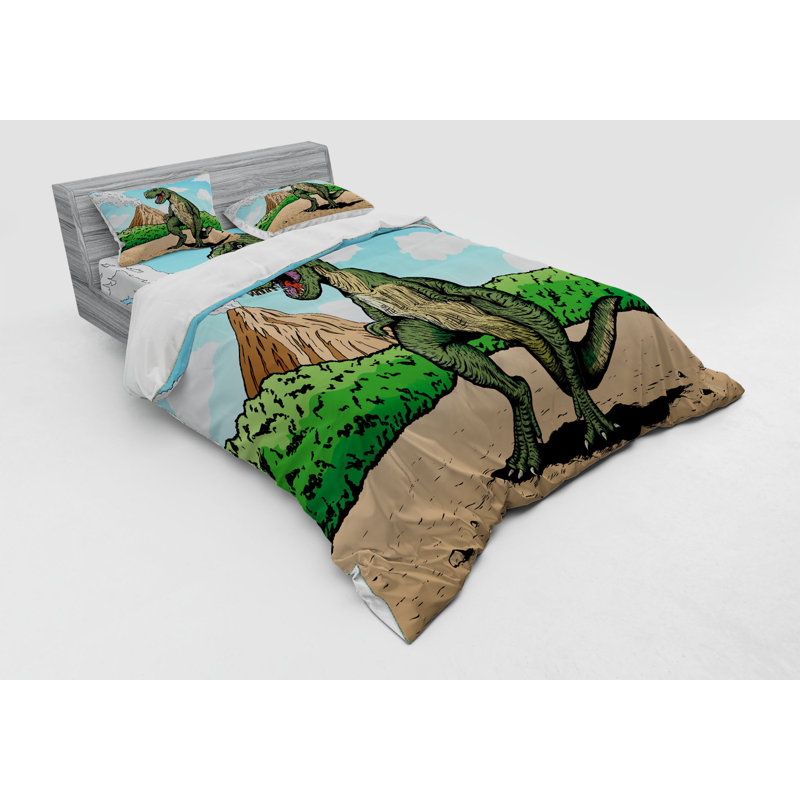 Ensemble de housse de couette dinosaur, Housse de couette grand + 3 pièces supplémentair