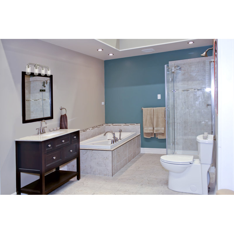 Éclairage pour salle de bain 4 lumières Barbosa, Nickel brossé