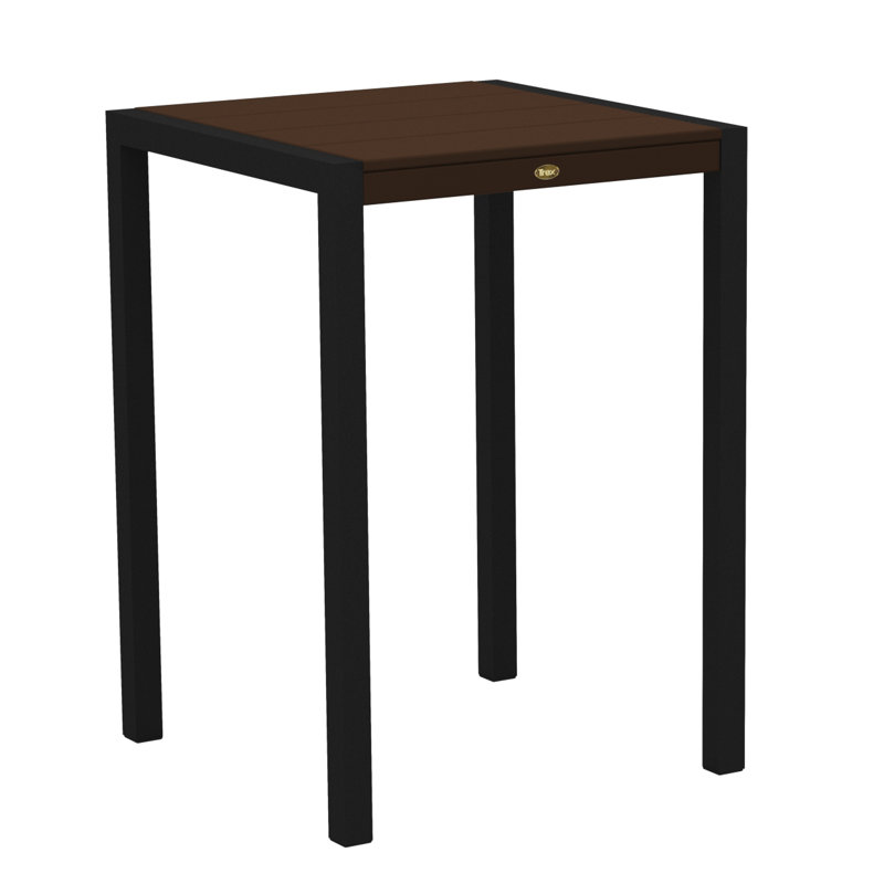 Table de bar POLYWOOD Surf City, Noir texturé / Lanterne rétro, 30 po x 30 po