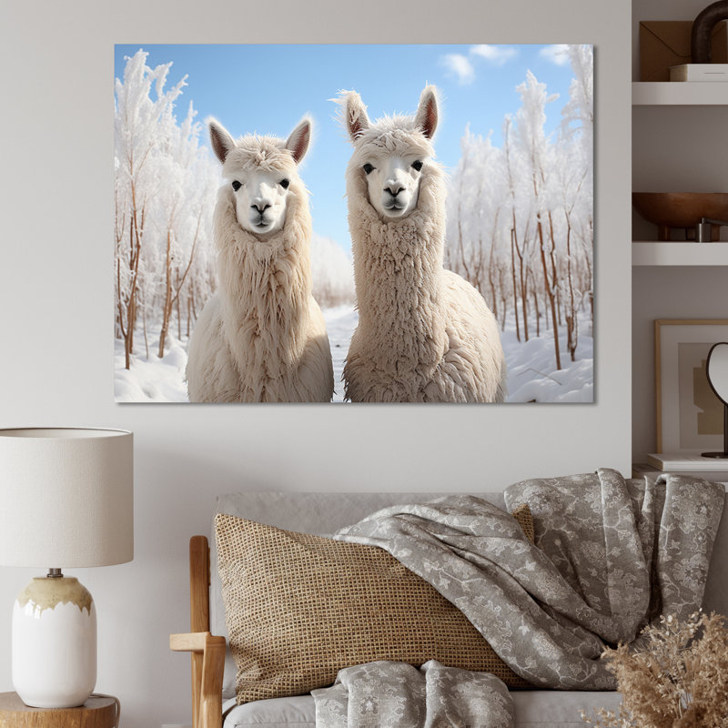 Alpagas Graceful Alpacas III - impression, H 16 po x l 32 po x P 1 po, Toile tendue