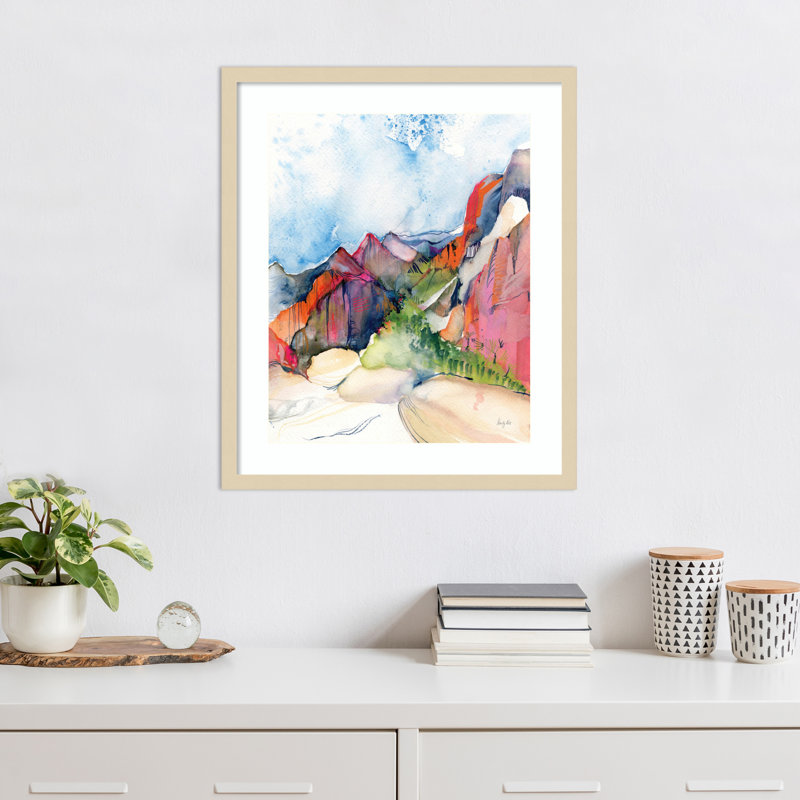 «Desert Days» par Kristy, reproduction d'art murale encadrée en bois, H 25 po x l 21 po