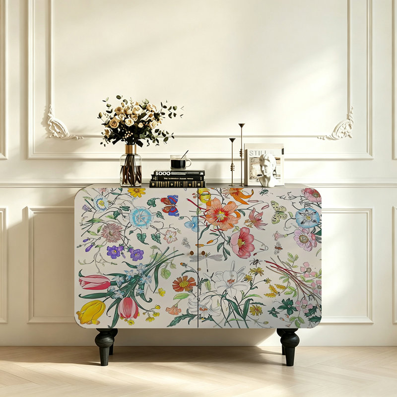Armoire de rangement décorative au style artistique moderne et épuré