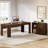 L Shaped Executive Office Desk with Storage and Mobile File Cabinet, 63 Inch Computer Desk, Light Brown-123299408