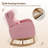 Modern Nursery Glider Rocking Chair with Side Pockets & Matching Pillow, Plush Teddy Fleece Upholstery for Living Room or Nursing Room, Pink-825872994