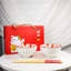 Ensemble de 2 bols en céramique rouge Maneki Neko 12 oz avec baguettes en bambou Lucky Cat