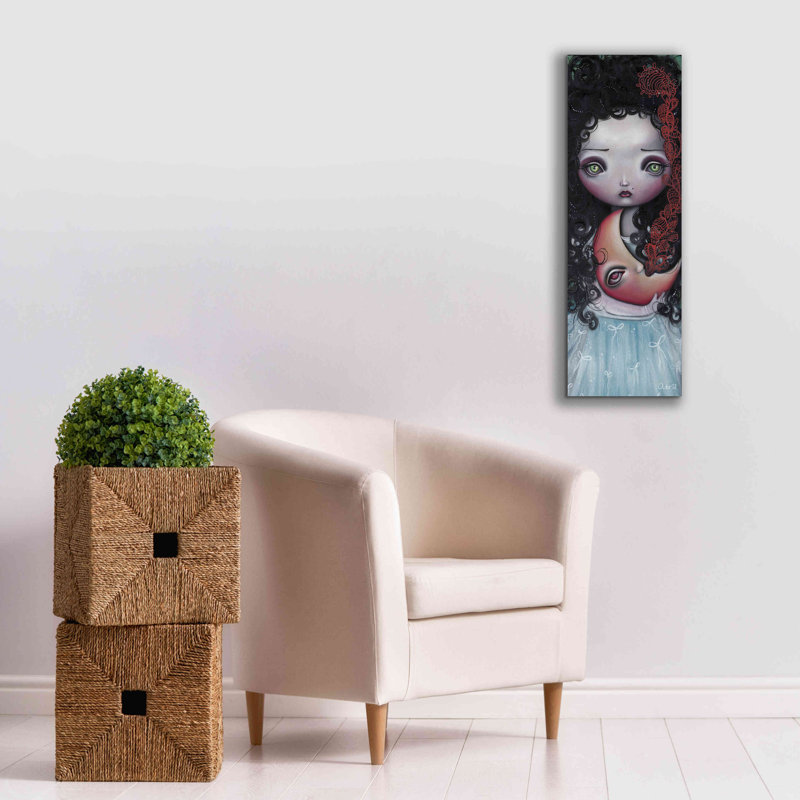 «Moon Keeper» par Abril Andrade, art mural sur toile, H 36 po x l 12 po