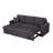Sorrelle 82"W Dark Gray Linen Fabric Reversible Sleeper Sectional Sofa With Storage Chaise-943671438