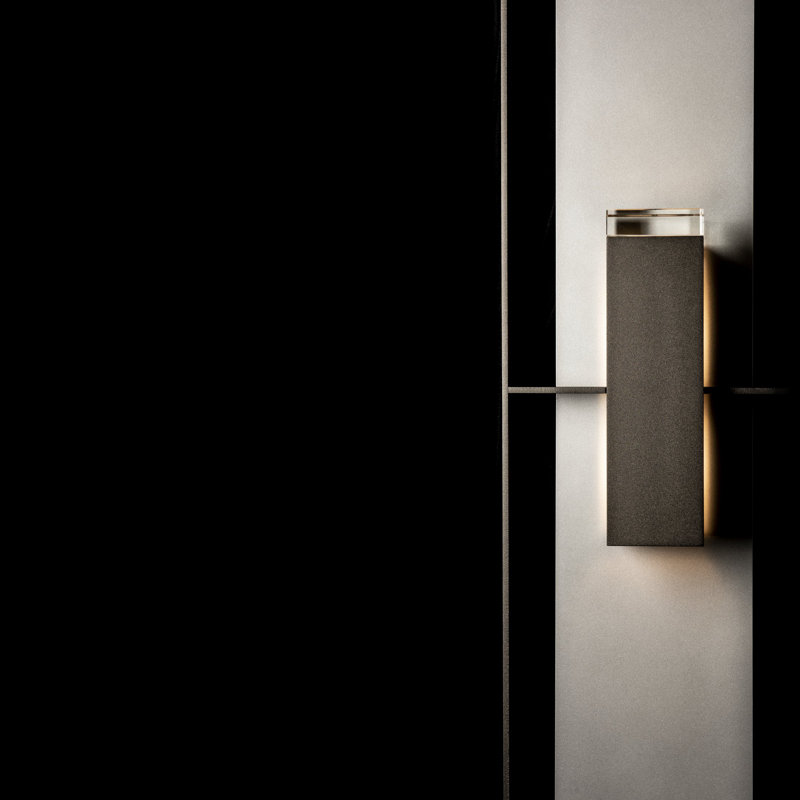 Shadow Box Flush Mount Outdoor Wall Sconce, Coastal Dark Smoke, 34" H x 10" W x 4.4" D, Oil Rubbed Bronze