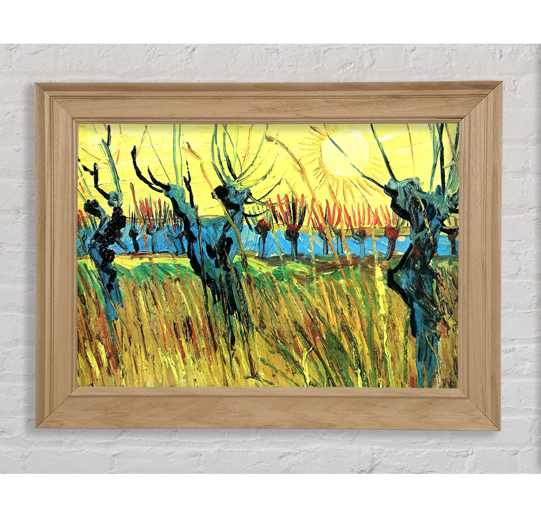 Van Gogh grasend bei Sonnenuntergang - Einzelner Bilderrahmen Kunstdrucke