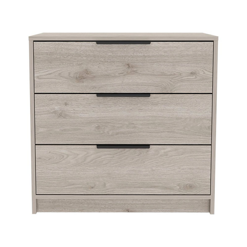 Commode 3 tiroirs Anayelly, Gris clair