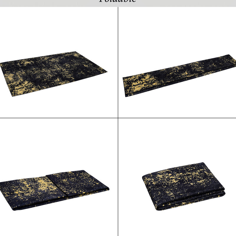 Tapis noir 8 x 10 pour salon, chambre à coucher, cuisine à poils courts, antidérapant, lavable et sans perte de poils