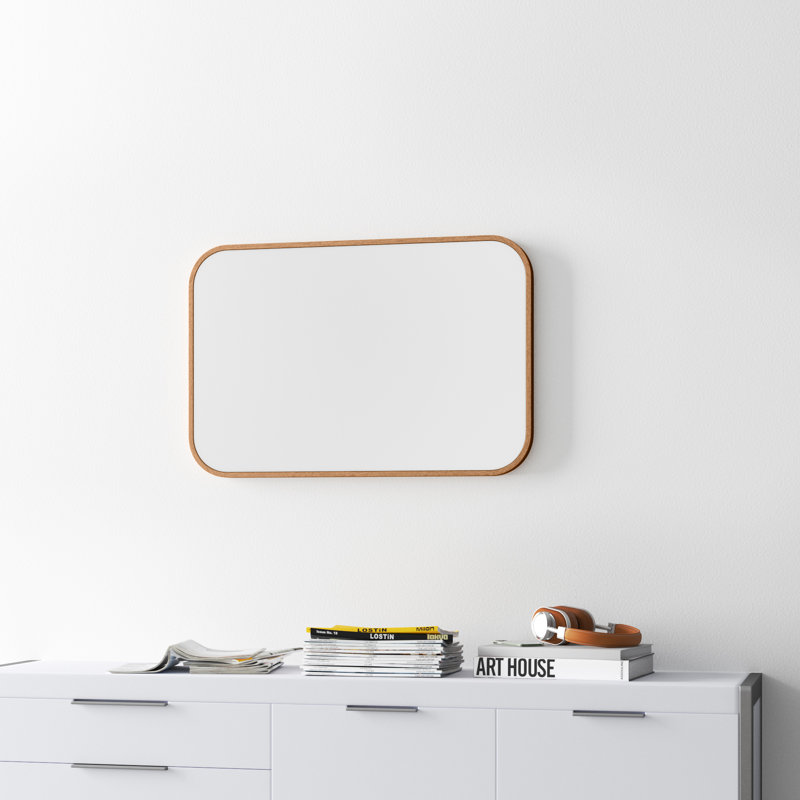 Roberts Solid Wood Flat Mirror, 34" x 22", Natural