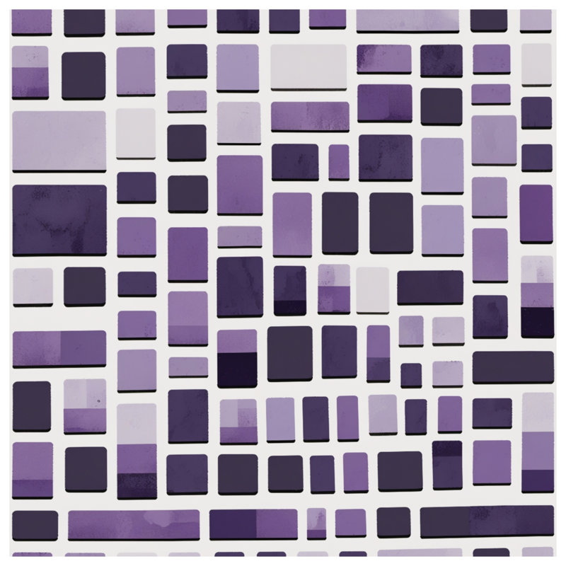 Couvertures mauves en mosaïque rectangulaire, L 50 po x H 60 po