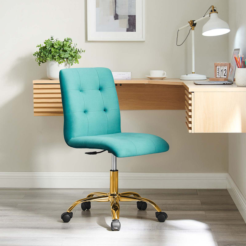 Chaise de bureau Prim Velvet Performance, Bleu sarcelle