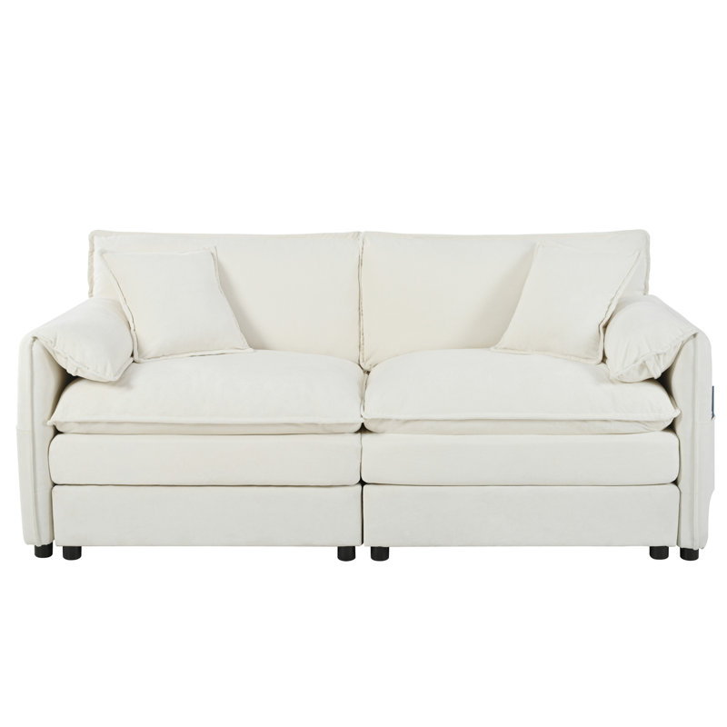 Canapé surdimensionné en chenille, Beige