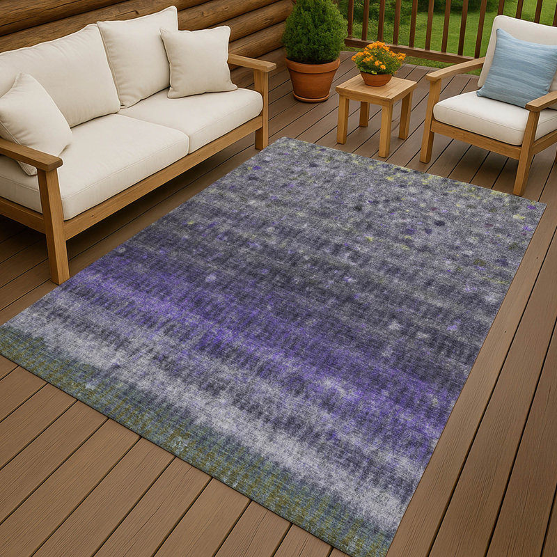 Machine Washable Indoor/Outdoor Matteson ACN2316 Stripes Rug, Rectangle 10' x 14'