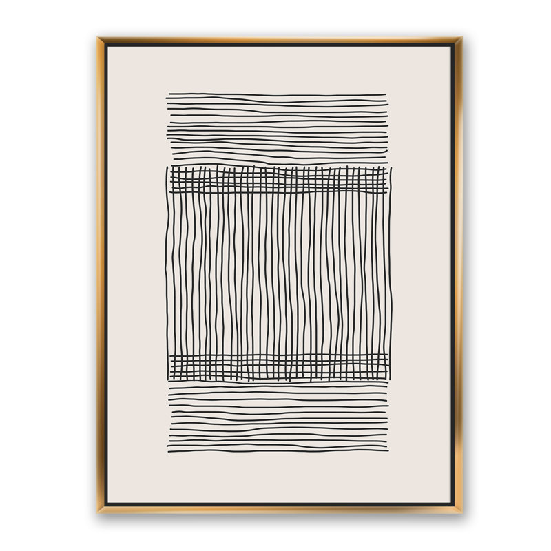 «Minimal Geometric Compostions of Elementary Forms XXII», reproduction d'art murale moderne, H 32 po x l 24 po, Doré
