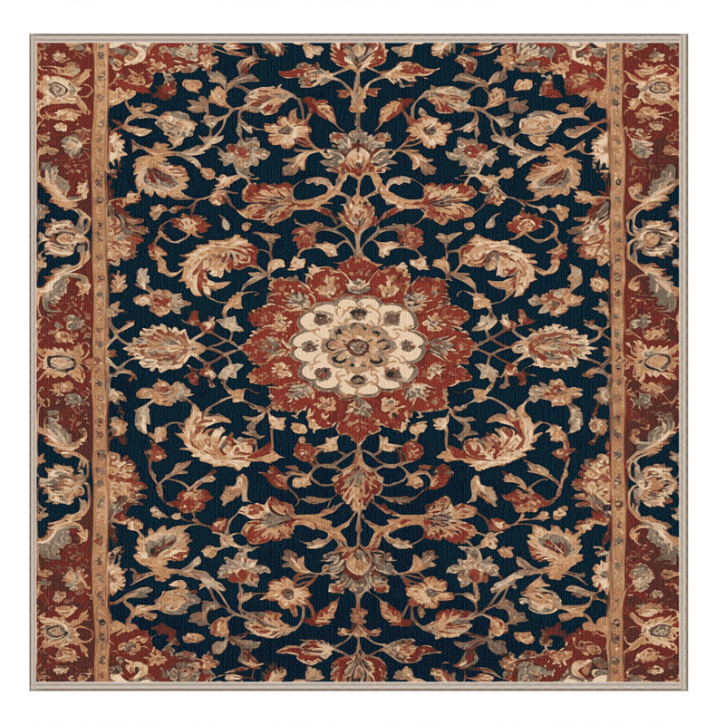 Tapis brun lavable à la machine, Carré 5 pi