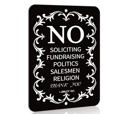 Signe «No Soliciting» pour la maison et le bureau, ne pas sonner la cloche 6 po x 4,5 po