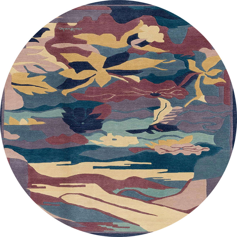 Milaina Abstract Indoor Rug, Round 5'