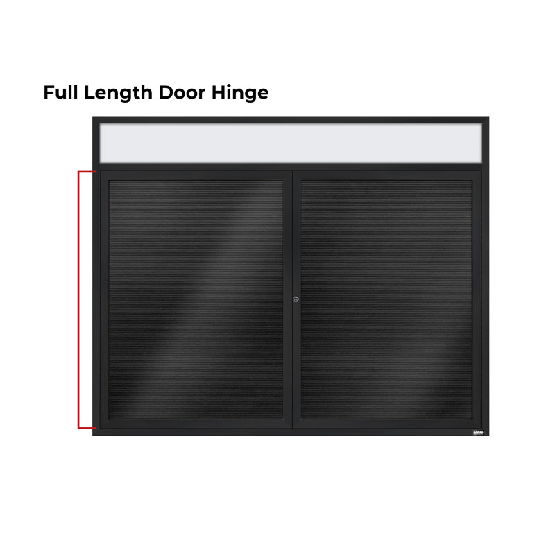 AARCO No Felt Metal Letter Board, Powder Coated Black, Two, 48" H x 60" W
