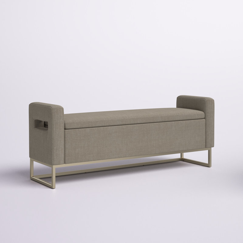Banc de rangement rembourré Anavaeh, Gris