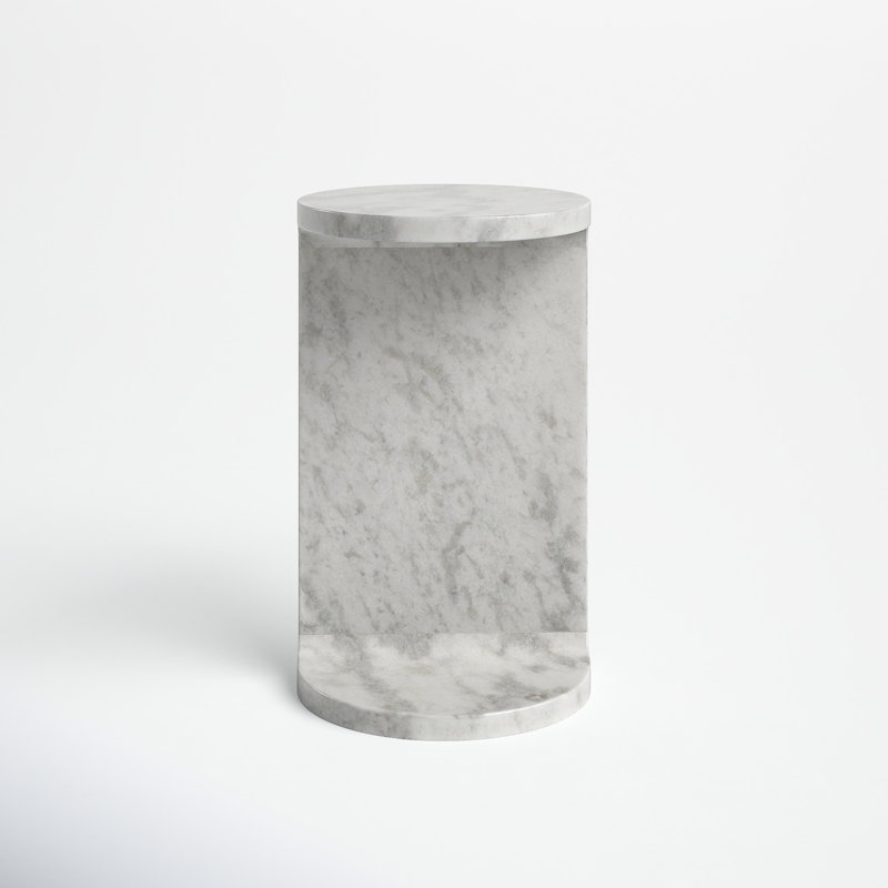 Hatteras Marble Top End Table, Dark Gray