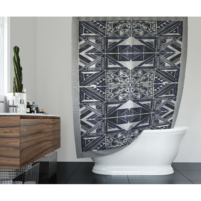 Mckillip Geometric Shower Curtain, 70" H x 71" W