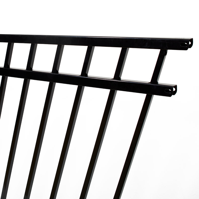 Versai Gloss Black Metal Fence Panels Included, 46" H x 90.5" W x 1" D