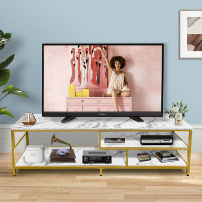 Meuble télé à 3 niveaux pour téléviseur de 75 po ou moins