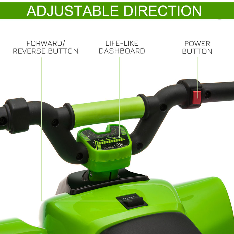 Green 6-Volt Kids Electric Quad Ride-On Vehicle