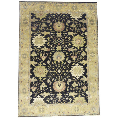 Tapis oriental noir Oushak Chobi 10 x 14